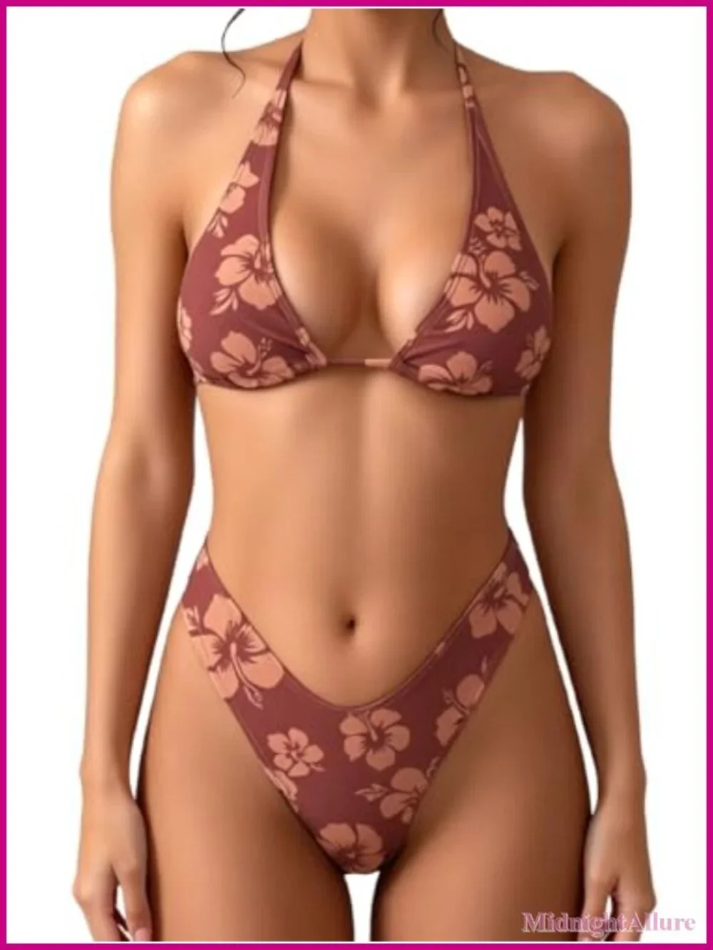 Polka Dot Triangle Bikini Set Thong Halter High Cut Swimsuits